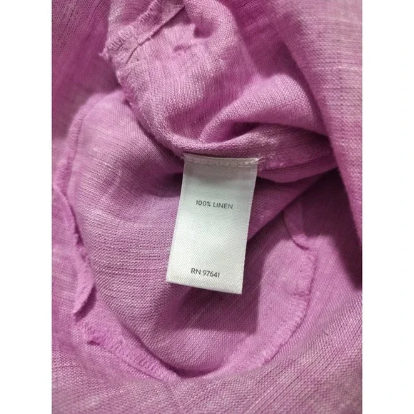 J.Jill Women's Love Linen‎ Tunic Blouse Light Purple Long Sleeve Top Size M - Picture 12 of 12